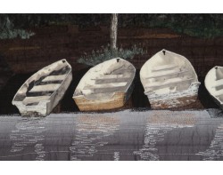 Boats at Dawn by Bonnie Langenfeld - Detail 1