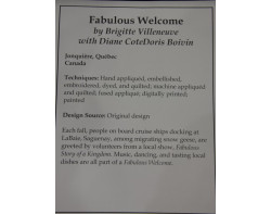 Fabulous Welcome by Brigitte Villeneuve, Diane Coté, and Doris Boivin - Sign