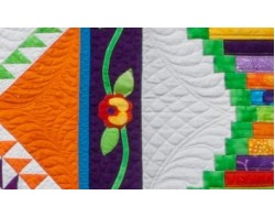 McTangerine Roses by Lynn Droege, Quilted by Lisa Sipes - Detail 3