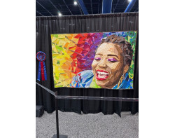 Joy by Cole Whitaker - Viewed from a Distance at Houston International Quilt Festival 2023 (With A Celebration of Color Best of Show Ribbon)
