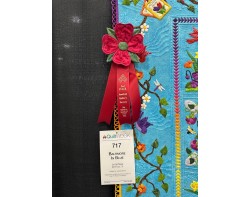 Baltimore In Blue by Linda Neal, Quilted by Jackie Brown - Second Place Wall Quilts: Movable Machine Ribbon and Sign at AQS QuiltWeek Paducah 2025