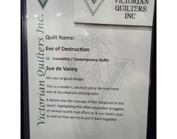 Eve of Destruction by Sue de Vanny - Sign (Photo From Craft.Events Facebook Page)