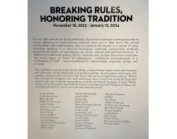 Breaking Rules, Honoring Tradition Exhibit Sign