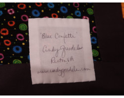 Blue Confetti by Cindy Grisdela - Label