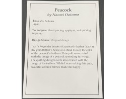 Peacock by Naomi Ootomo - Houston International Quilt Festival 2025 Sign