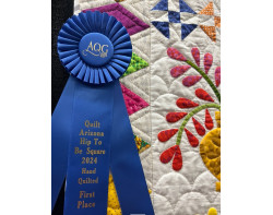 Garden Party Down Under by Nancy Whitton - First Place Hand Quilted Ribbon