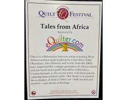 &quot;Tales from Africa&quot; Exhibit Sign at Houston International Quilt Festival 2024