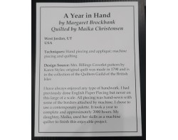 A Year in Hand by Margaret Brockbank, Quilted by Maika Christensen - Sign