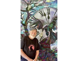 The Visitation by Ricky Tims - Ricky with his Quilt 2