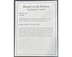 Beauty in the Broken by Kathy K. Wylie - Houston International Quilt Festival 2023 Sign