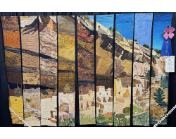 Cliff Palace Dreams by Blocks Without Borders Art Quilt Group - On the Floor of AQS QuiltWeek Paducah 2024