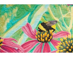 Bumblebee and Coneflowers by Carol Morrissey - Detail