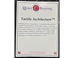 Tactile Architecture Exhibit Sign at Houston International Quilt Festival 2024