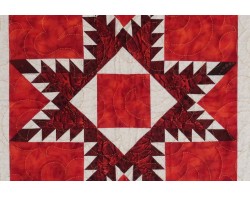 Ruby Jubilee by Ninigret Quilters, Assembled by Tina Craig, Quilted by Pat Harrison - Center Close-Up