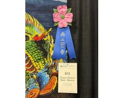 Taiwans Patron Saint - Dragon by Yu-Chen Liang - First Place Wall Quilts: Stationary Machine Quilted Ribbon and Sign