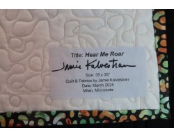 Hear Me Roar by Jamie Kalvestran - Label