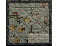 Stitch by Stitch - Blue by Susan K. Cleveland - Back of Quilt