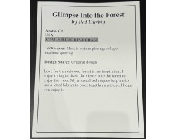 Glimpse Into the Forest by Pat Durbin - Sign