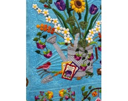 Baltimore In Blue by Linda Neal, Quilted by Jackie Brown - Detail 1 Close-Up