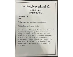 Finding Neverland #2: Free Fall by Jan Soules - Houston International Quilt Festival 2022 Sign