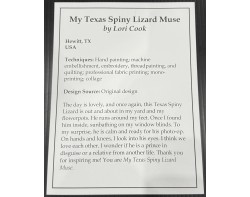 My Texas Spiny Lizard Muse by Lori Cook - Sign