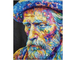 The Man Lost in His Memories by Marina Landi (Photo from the International Quilt Festival Facebook Page)