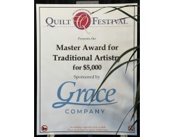 Master Award for Traditional Artistry Sign - Houston International Quilt Festival 2025