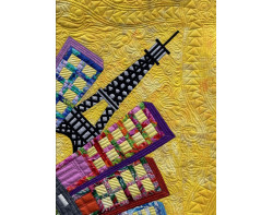 The Street Where I Live by Debby Coleman, Quilted by Pamila Bowen - Detail 2