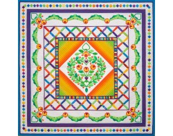 McTangerine Roses by Lynn Droege, Quilted by Lisa Sipes - Detail 1