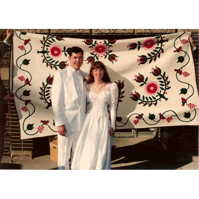 Wedding Birds in a Rose Tree