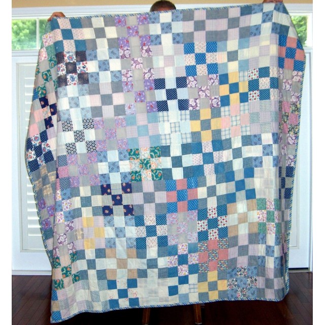 Nine Patch Fed Sack Scrap Quilt