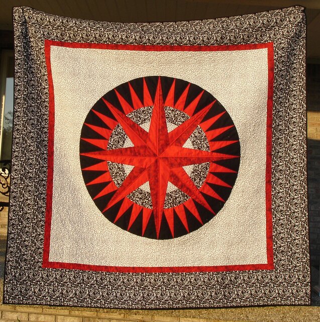 Red, White, and Black Mariner's Compass