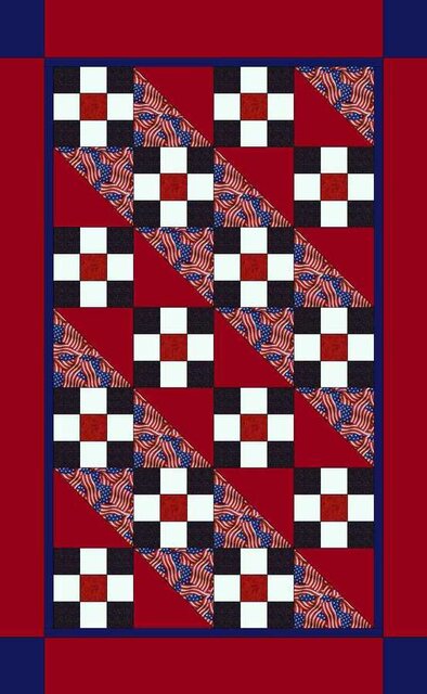 Patriotic Diagonal Nine Patch