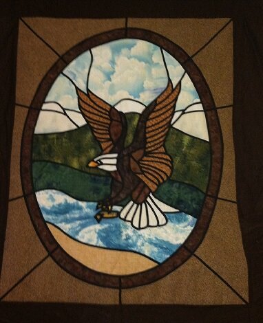 Stained Glass Eagle Throw