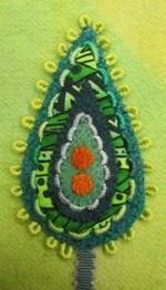 Embellishment Stitches on Leaves - Sue Spargo