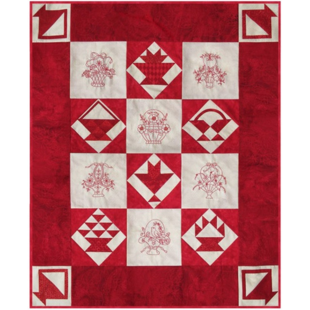 Vintage Redwork Baskets