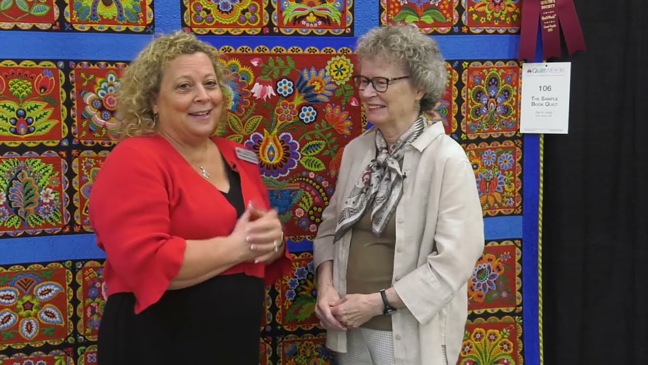 "The Sample Book Quilt" by Pat Holly wins Best Stationary Machine Workmanship at AQS QuiltWeek - Grand Rapids 2025, An Interview with Michelle Renee Hiatt