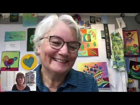 Laura Wasilowski Shows Her Studio and Small Quilt Projects